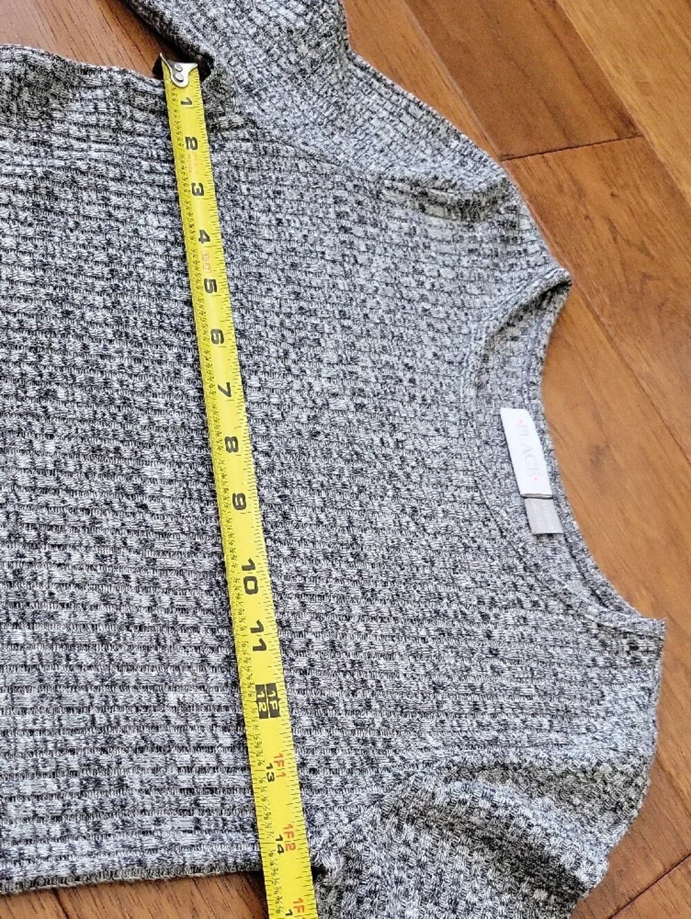 The Children's Place Girls' Gray Knit Long-Sleeve Swing Dress Size 10/12